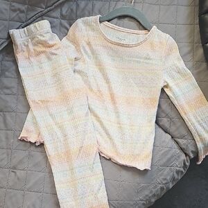 Tahari Cream Pajama Set Cozy Knit Long Sleeve
